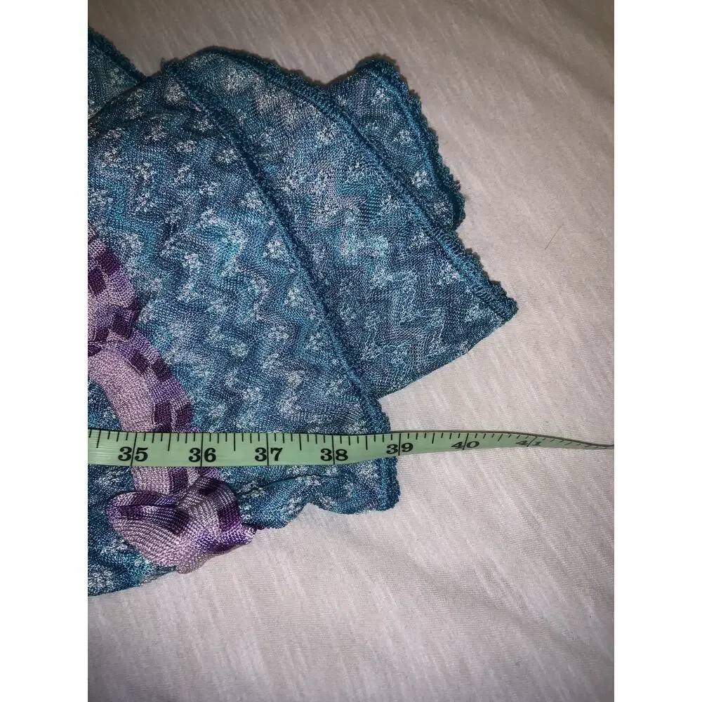MISSONI MARE BLUE AND PURPLE CROCHET KNIT MIDI DRESS SIZE IT 44 US MEDIUM